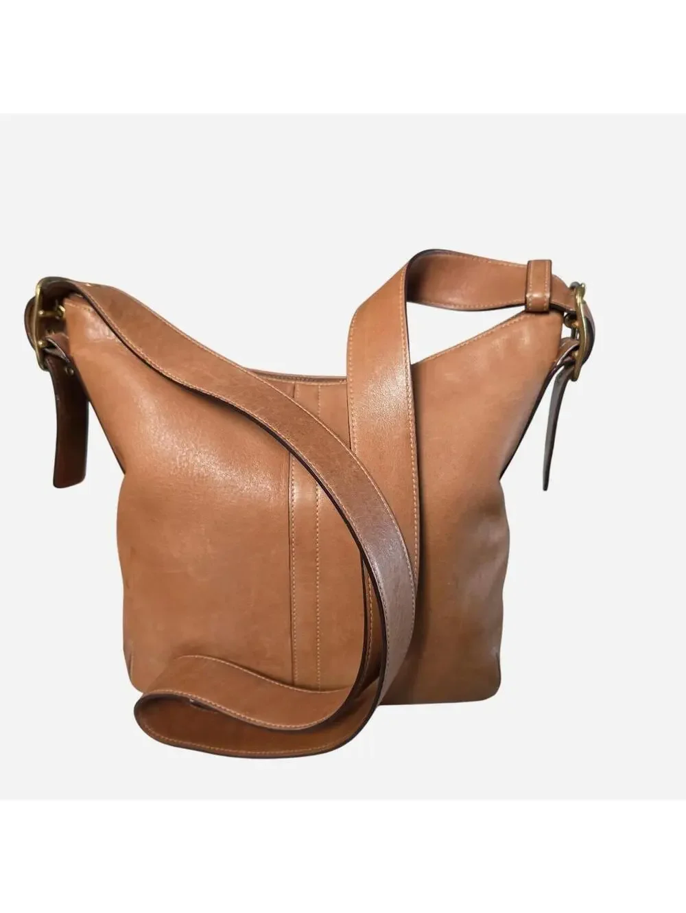 Vintage Coach Brown Leather adjustable crossbody Shoulder Bag. 9328